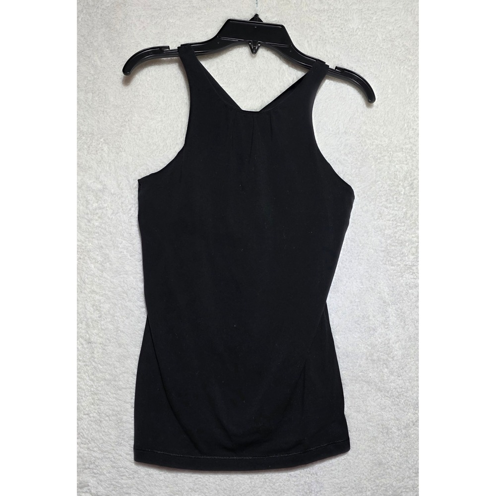 Lucy Women's Black Criss-Cross Back Activewear Tank Top Shelf Bra XS Made in USA